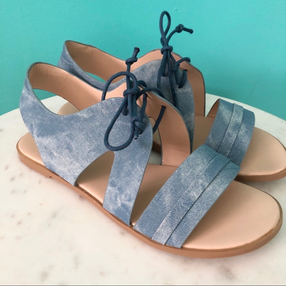 Denim Strappy Sandals